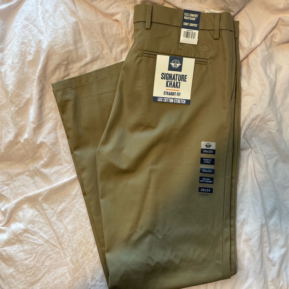 Mens Dockers Signature Khaki Flex Comfort Waistband Size 38/34